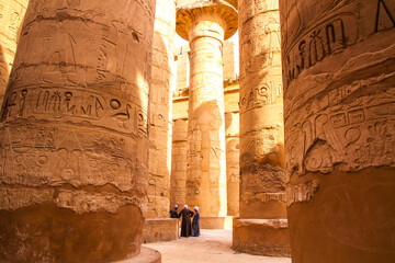 Ancient Karnak temple, UNESCO World Heritage site, Luxor, Egypt. - obrazy, fototapety, plakaty