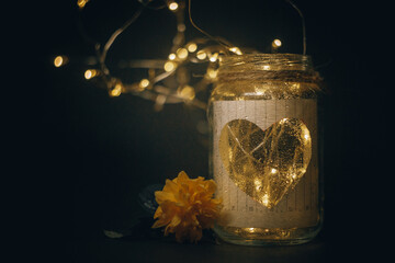 champagne and candle
