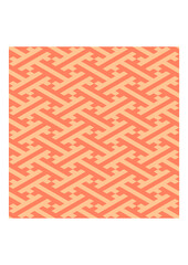 Orange isometric sayagata pattern with interlocking tiles