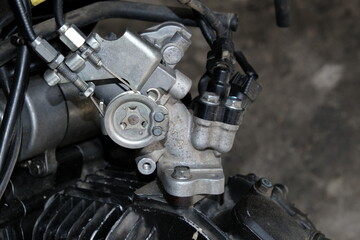 Fototapeta na wymiar Injection system on motorcycle engines