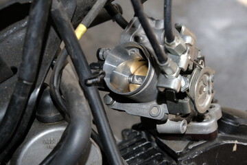 Obraz na płótnie Canvas Injection system on motorcycle engines