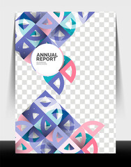 Business flyer annual report, circle and triangle shapes modern design