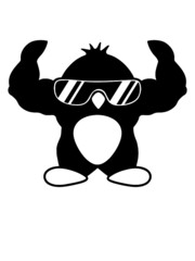 Lustiger Musulöser Pinguin Bodybuilder 