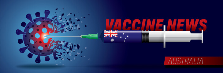 Fototapeta premium 3D corona vaccine. Corona news vector. Country flag concept.