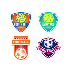 Collection sports logo. football, volleyball, basketball icon