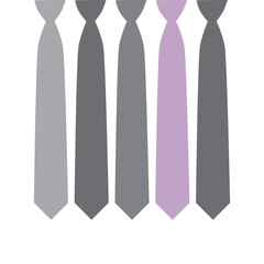 ties on white background
