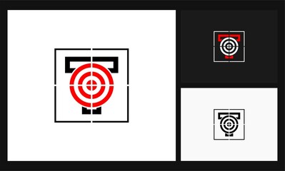 letter T target design logo