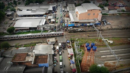 aerial view of serpong market