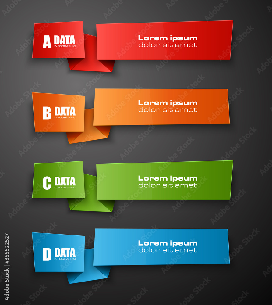 Poster Modern minimal arrow elements for business infographics. Material style. Vector illustration. Can be used for workflow layout, brochure, diagram, chart, number and step up options, web design