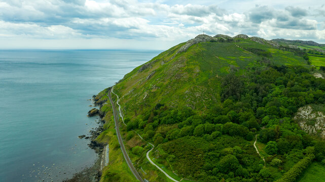 Bray Head in county Wicklow Ireland aerial