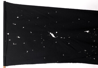 old black flag isolated on white background