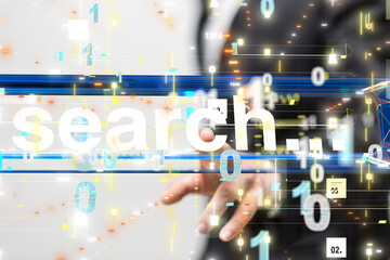 digital search bar engine touch digital 3d concept
