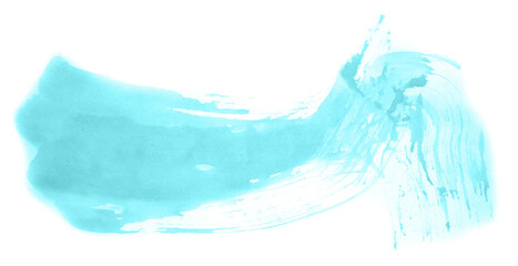 Abstract watercolor background hand-drawn on paper. Volumetric smoke elements. Blue-Green color. For design, web, card, text, decoration, surfaces.