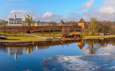View of the Kremlin in Veliky Novgorod.