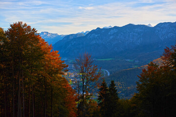 Beautiful view of the village Bad Goisern in Austria