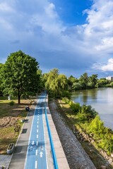 Spring alley near the river