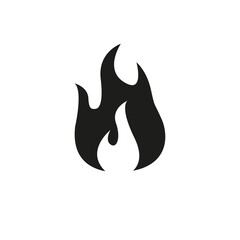 Icon of the flame. Simple vector illustration on a white background