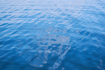 Background from the blue surface of the water of the sea, ocean. Smooth the water.