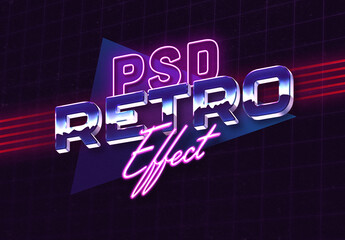 1980s Retro Text Effect Style Mockup