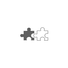 Puzzle gray flat vector icon isolated
