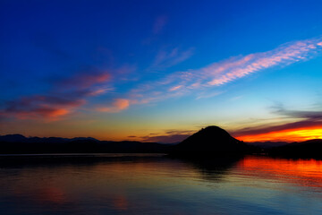 Santoña Marsh, sunset in Montehano. Cantabria, Spain