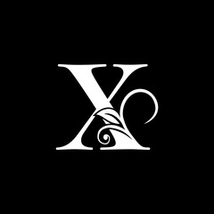Luxury Letter X Floral Leaf Logo Icon, Classy monogram vector design concept for brand identity
