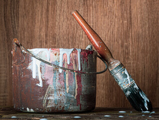 Paint Brush and Paint Pot