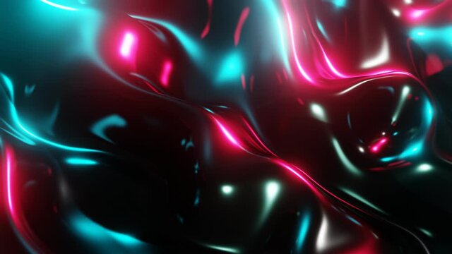 Un arri&egrave;re plan d'une animation en 3d en forme de vague de couleur bleu et rose