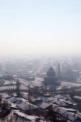 View of Kars, foggy day, Turkey