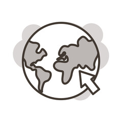 world planet earth line style icon