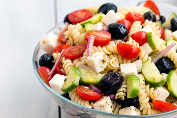 greek salad with feta cheese and olives