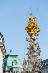 Obraz premium Plague Column And Graben Buildings, Vienna, Austria