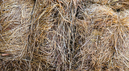 close up of a straw bale