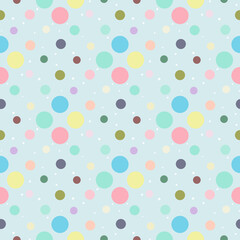 Polka dots. Modern circle seamless vector art. Pastel colors.