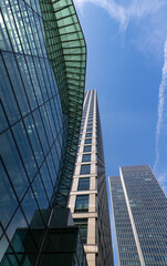 London / United Kingdom - 06/02/2020: Isolated modern office building in Canary Wharf.