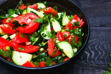 Fresh Spring Vegetable Salad. Vegetarian food