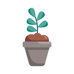 Plant inside pot detail style icon vector design