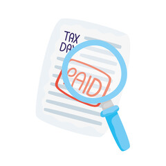 Tax day document with lupe vector design