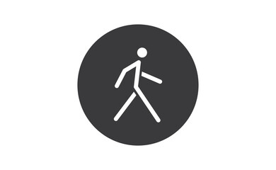 Person walking vector icon. Human figure walk sign.