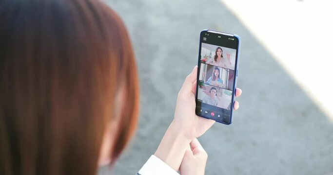 Asian woman video conference