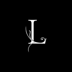 Minimalist Initial L letter Luxury Logo Design, vector decoration monogram alphabet font initial in art simple floral style.