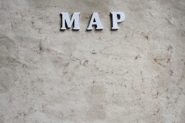 Map word on paper background