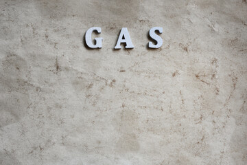Gas word on paper surface