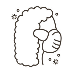 woman using face mask line style icon