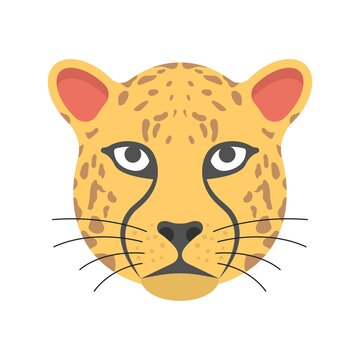 Tigress head icon in flat design style. Tiger symbol for logo, mascot design.