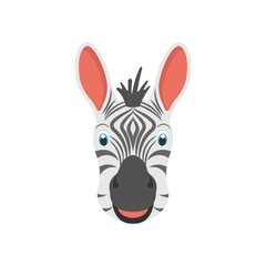 Fototapeta na wymiar Zebra head icon in flat design style. Creative logo, mascot design element.