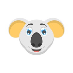 Cute koala bear face. Adorable koala icon for logo, mascot design element.