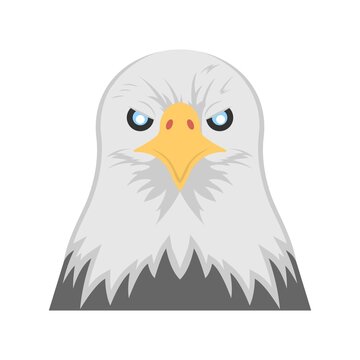 Animated eagle head icon in flat design style.