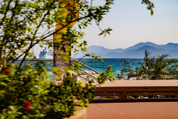 Cannes. French Riviera. Mountains and mediterranean sea view.