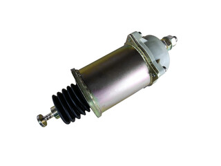 Relay pull-in. Spare part of the car starter. Starting relay. New car spare parts.